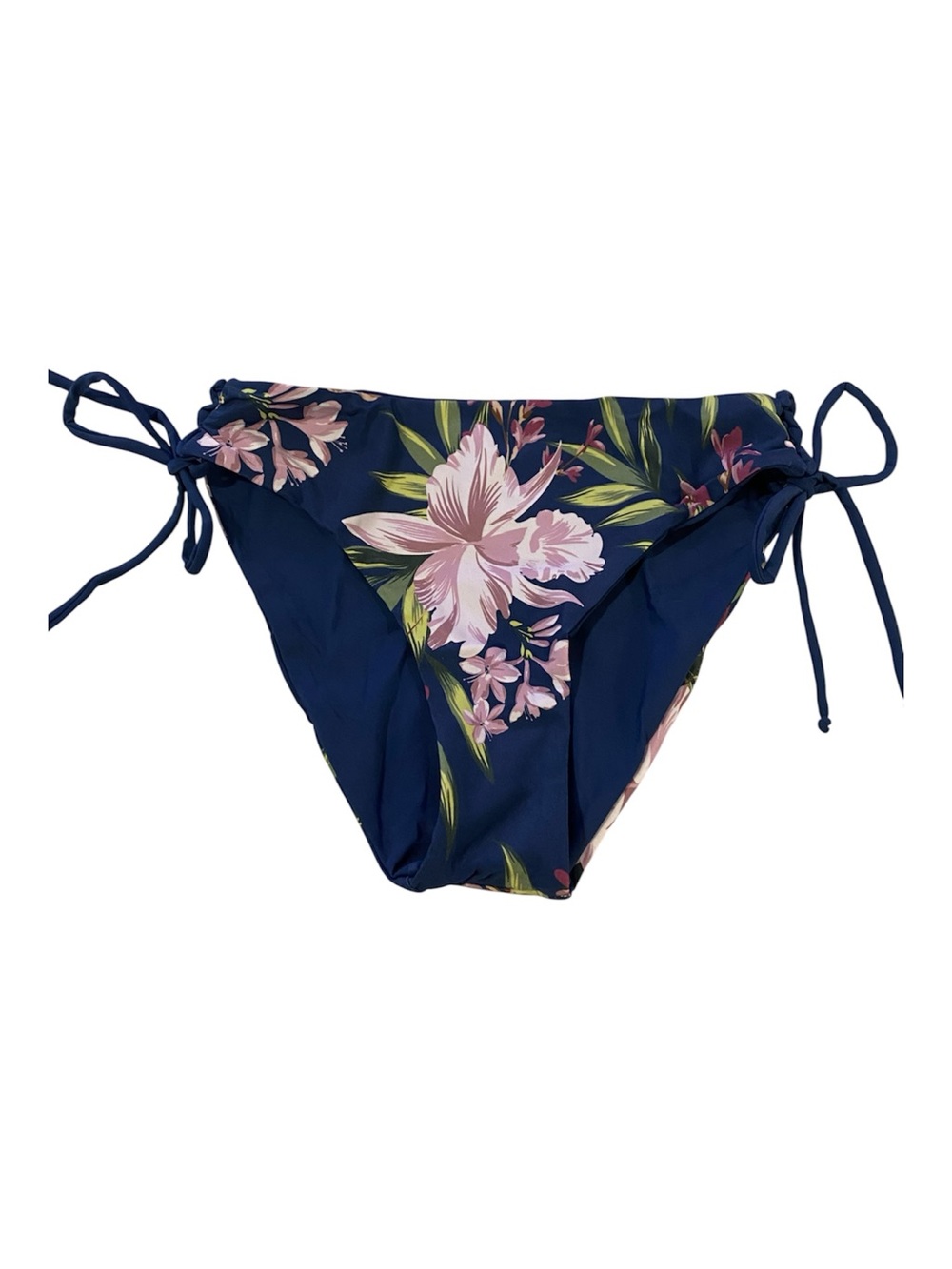 Navy Floral Tie-Side Bikini Bottoms